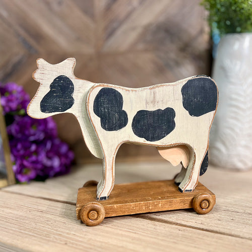 Wooden Cow Decor