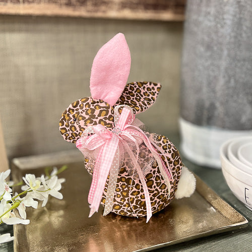 中古 廃盤  Dixie Leopard Print Bunny Pink Leopard Print Rabbit | Lone Star Mercantile
