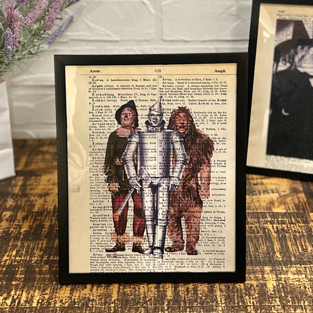 Wizard of Oz Characters Dictionary Page Framed Art
