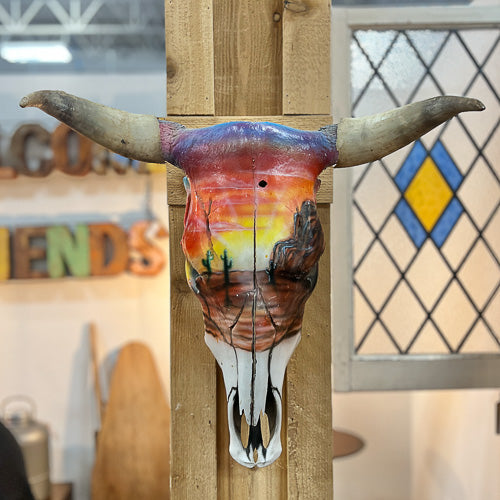 Painted Cow Skull