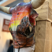 Painted Cow Skull