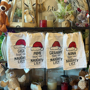 Grandparent Naughty List Tea Towel