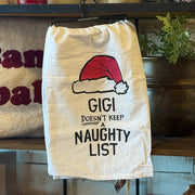 Grandparent Naughty List Tea Towel