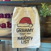 Grandparent Naughty List Tea Towel