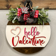Hello Valentine Pink & Red Door Hanger