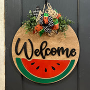 Watermelon "Welcome" Door Hanger