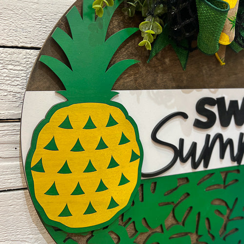 Pineapple "Sweet Summer" Door Hanger