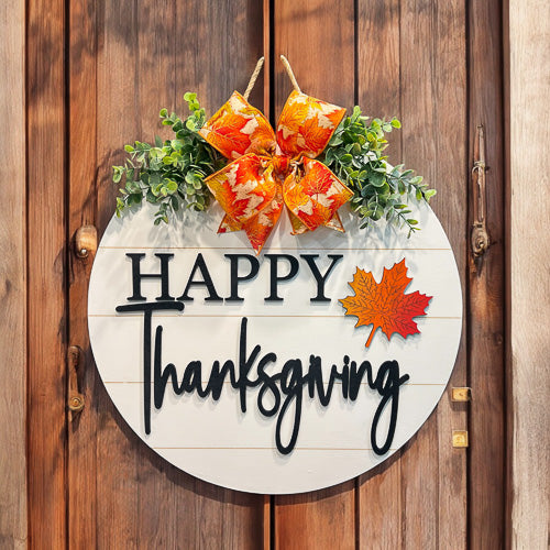 Happy Thanksgiving Round Sign