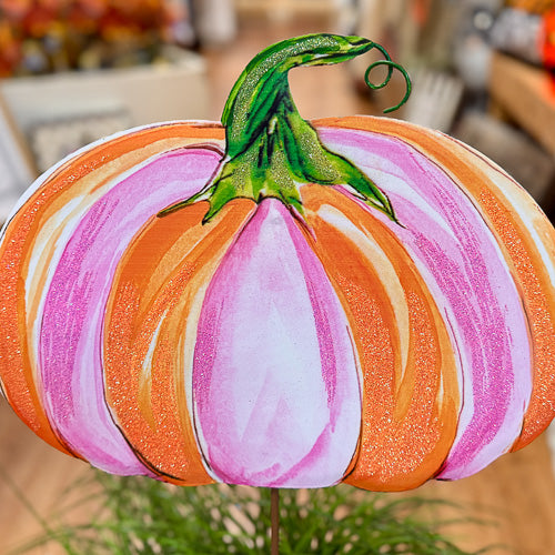 Pink & Orange Pumpkin Stake