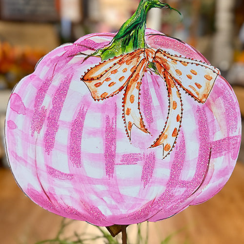 Pink & Orange Pumpkin Stake