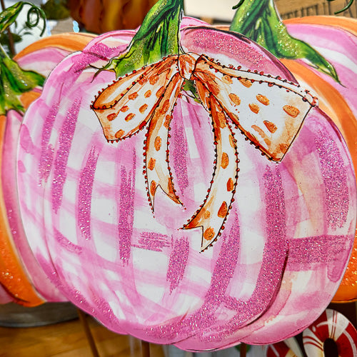 Pink & Orange Pumpkin Stake