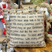 Christmas Song Lyrics Pillow