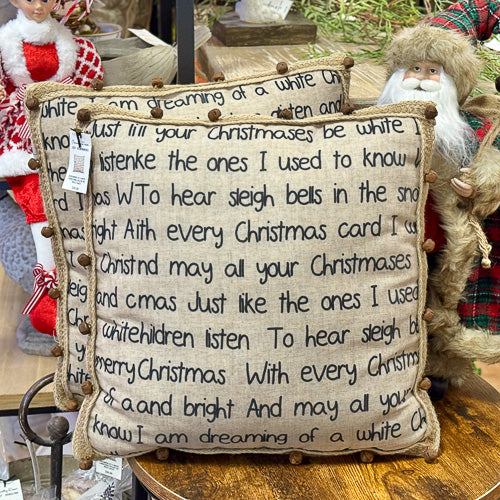 Christmas Song Lyrics Pillow