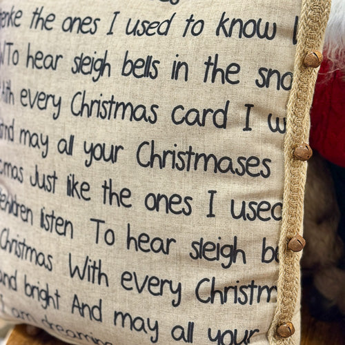 Christmas Song Lyrics Pillow