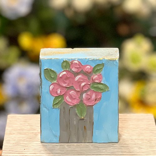 4" Flower Bouquet Epoxy Block
