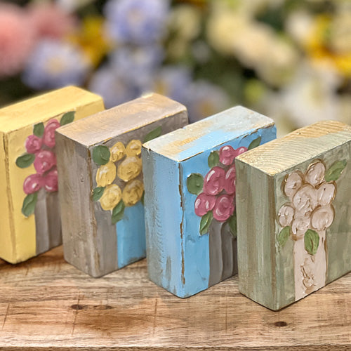 4" Flower Bouquet Epoxy Block