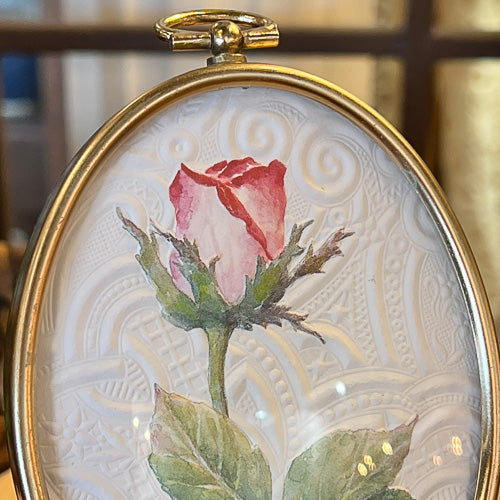 Framed Embossed Paper Rose