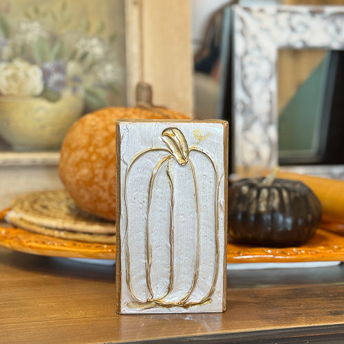 Gold Pumpkin Epoxy Block
