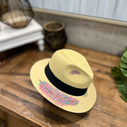 Feather Hand Painted Straw Hat