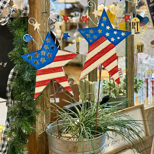 Patriotic Star Yard Stake