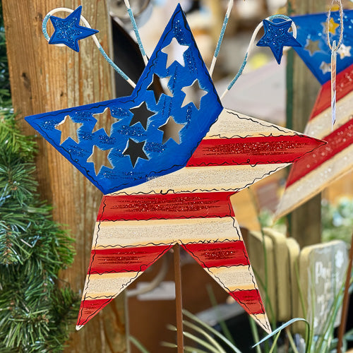 Patriotic Star Yard Stake