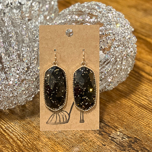 Gold Rimmed Sparkle Earrings