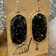 Gold Rimmed Sparkle Earrings