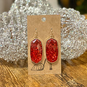 Gold Rimmed Sparkle Earrings