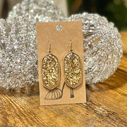 Gold Rimmed Sparkle Earrings