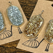 Gold Rimmed Sparkle Earrings