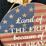 Land Of The Free Door Hanger