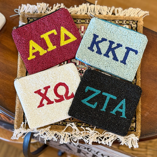 Greek Letters Zippered Pouch