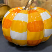 Candy Corn Checkered Pumpkin