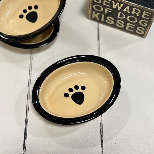 Leopard & Paw Print Dog Bowl