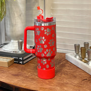 Red & Silver Paw Tumbler