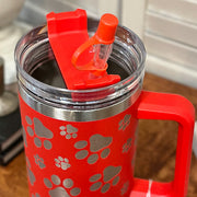 Red & Silver Paw Tumbler