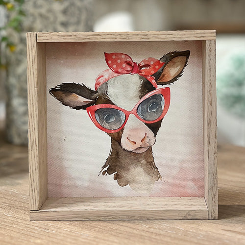 Cute Cow Framed Art