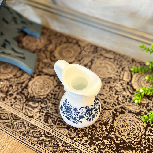 Blue and White Pitcher