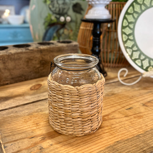 Wicker & Glass Lantern