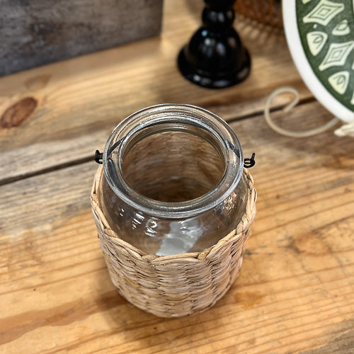 Wicker & Glass Lantern