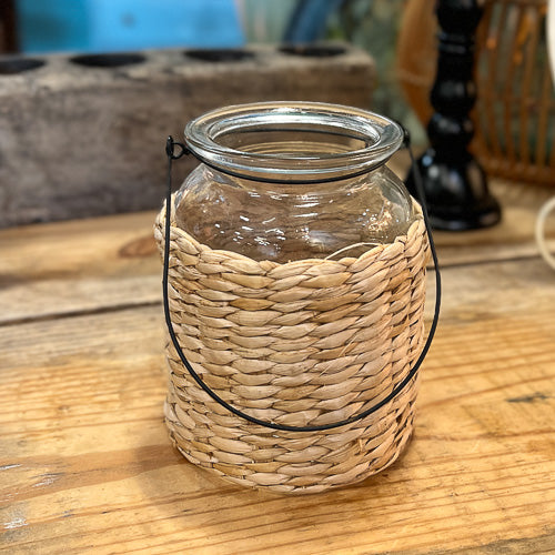 Wicker & Glass Lantern