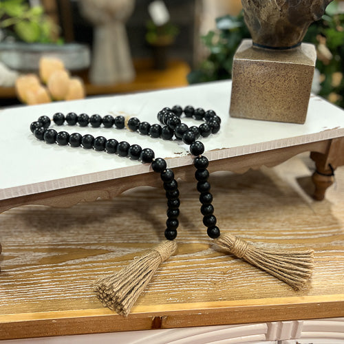 Black Wood Beads