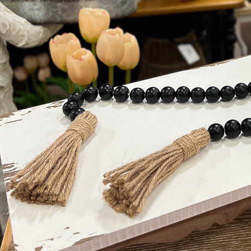 Black Wood Beads