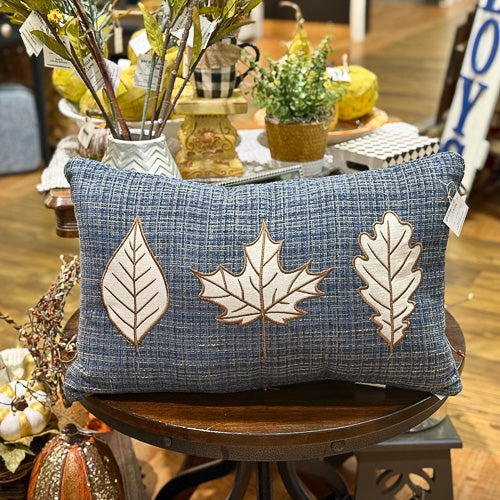 Blue Leaves Pillow