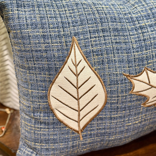 Blue Leaves Pillow