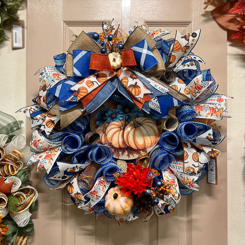 Blue Fall Wreath