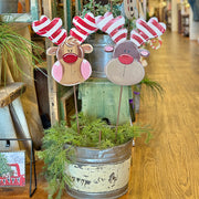 Candy Cane Reindeer Yard Stake