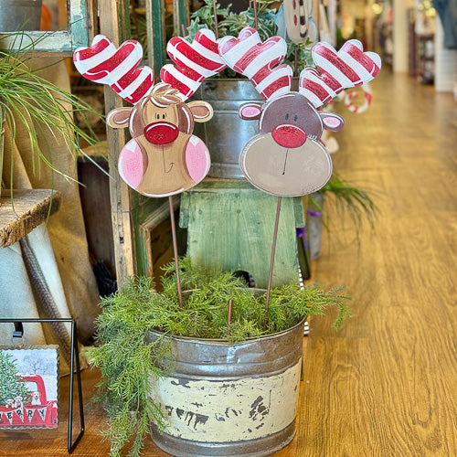 Candy Cane Reindeer Yard Stake