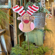 Candy Cane Reindeer Yard Stake