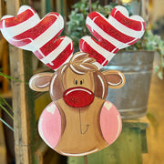 Candy Cane Reindeer Yard Stake